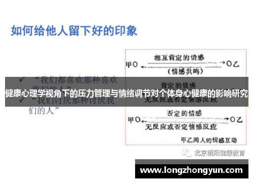 健康心理学视角下的压力管理与情绪调节对个体身心健康的影响研究